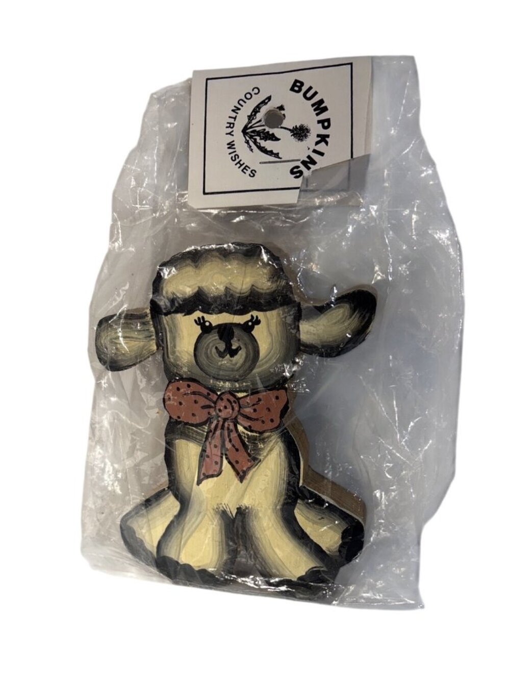 Wooden Sheep Figurine By Bumpkins 4.25" Rustic Decor Baby Room Gift New Tole